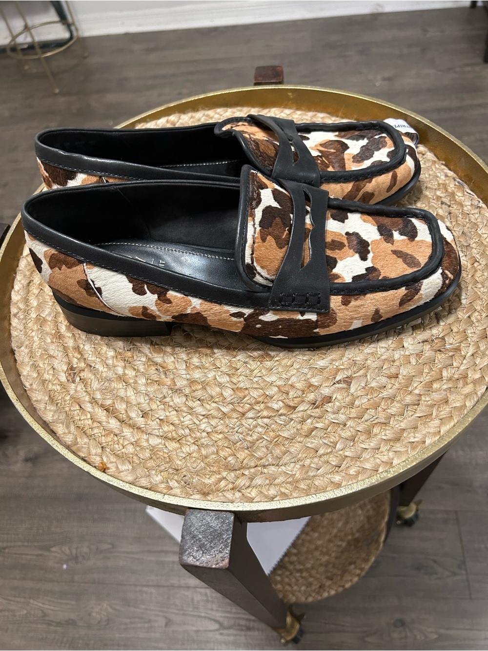 Naturalizer Women’s Leopard-Print Penny Loafers in Brown and Black 11W - Picture 2 of 7